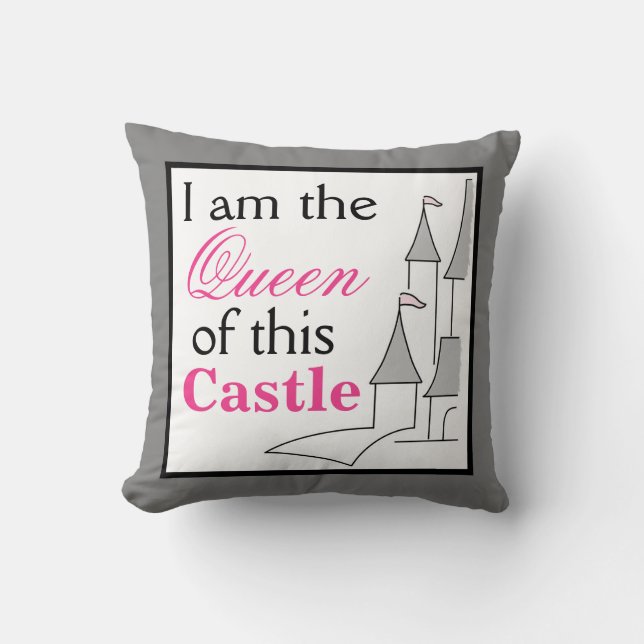 Queen of the Castle Decorative Pillow (Front)