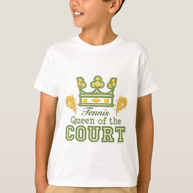 Queen Of The Court Tennis Kids Tshirt (Front)