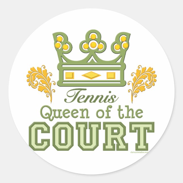 Queen of the Court Tennis Stickers (Front)