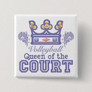 Queen of the Court Volleyball Button