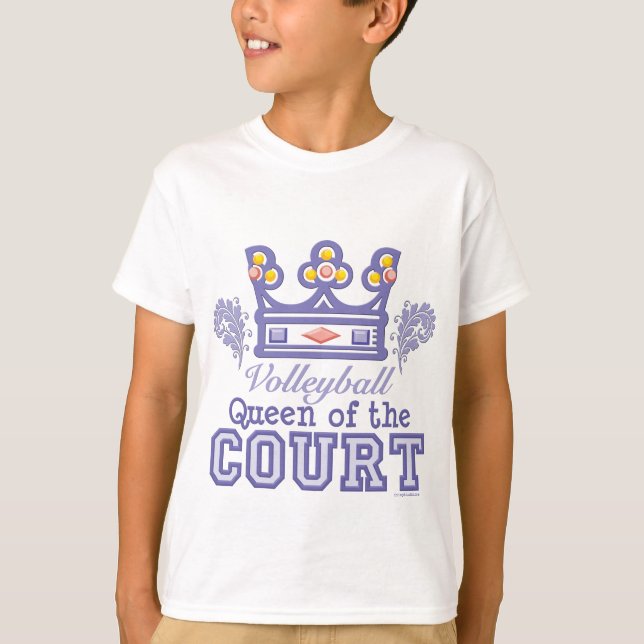 Queen of the Court Volleyball Kids T shirt (Front)