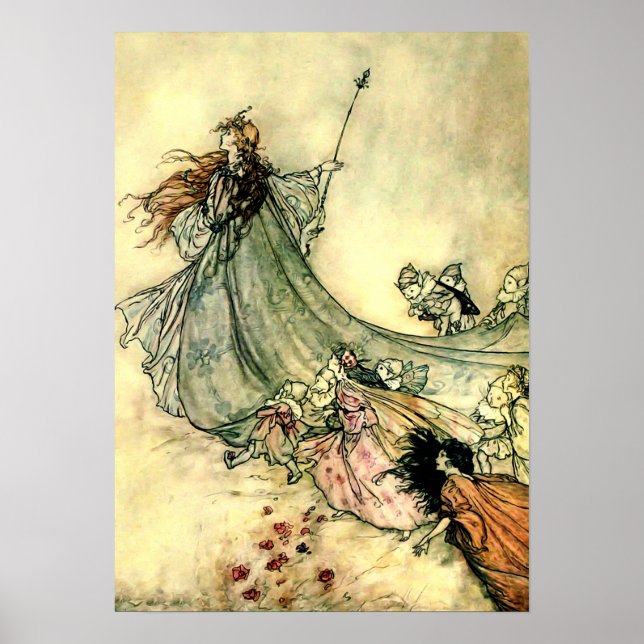 “Queen of the Fairies” by Arthur Rackham Poster (Front)