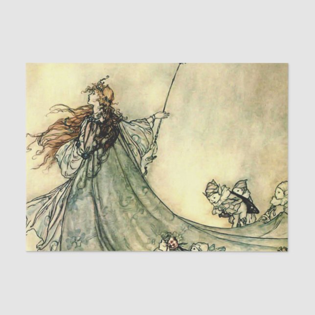 “Queen of the Fairies” by Arthur Rackham Tissue Paper (Front)