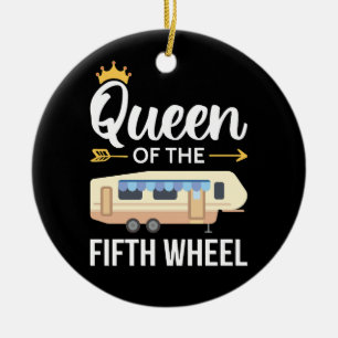 Queen Of The Fifth Wheel I Ceramic Tree Decoration