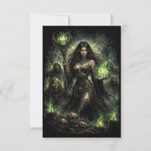 Queen of the Green Flame Thank You Card