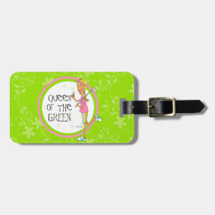 Queen of the Green golf bag tag