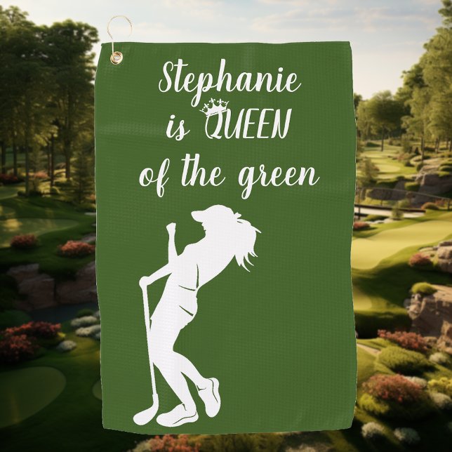 Queen Of the Green Golf Golfing for Her Golf Towel (Creator Uploaded)