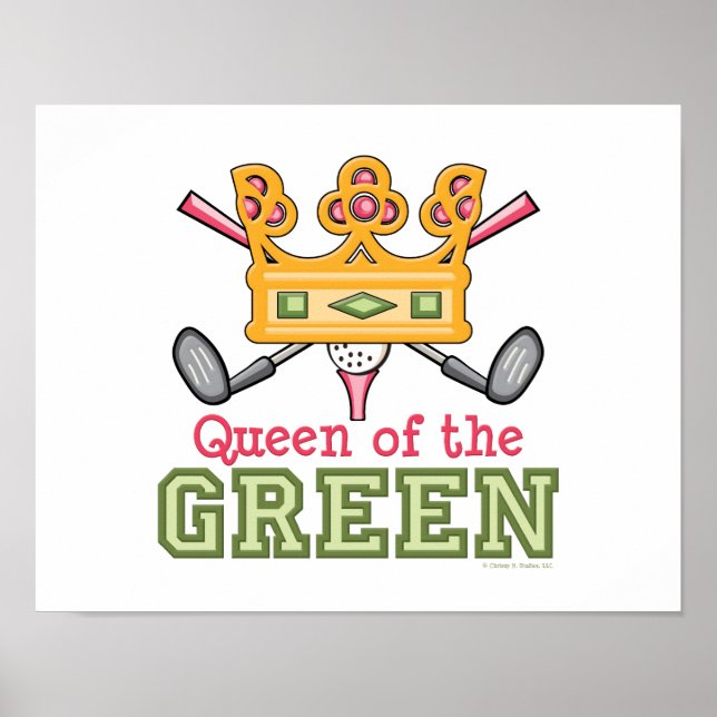 Queen of the Green Golf Poster For Her (Front)
