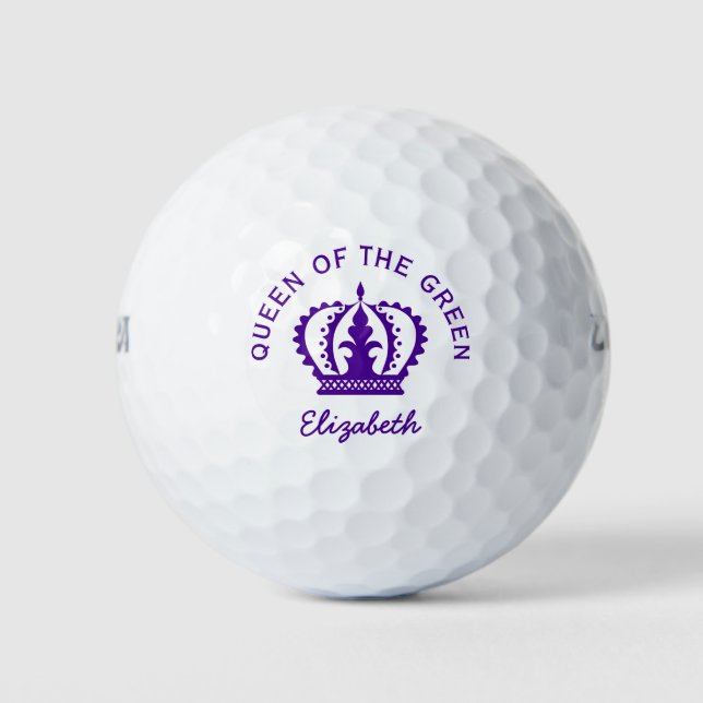 Queen of the Green Purple Crown Golf Balls (Front)