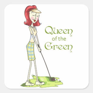 Queen of the Green Square Sticker
