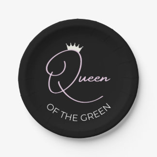 Queen of the Green woman golf themed paper plates