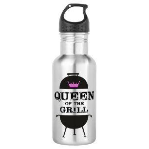 Queen Of The Grill, Black Pink Crown 532 Ml Water Bottle
