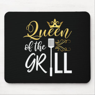 Queen Of The Grill Funny Bbq Chef Women Gift Smoke Mouse Mat