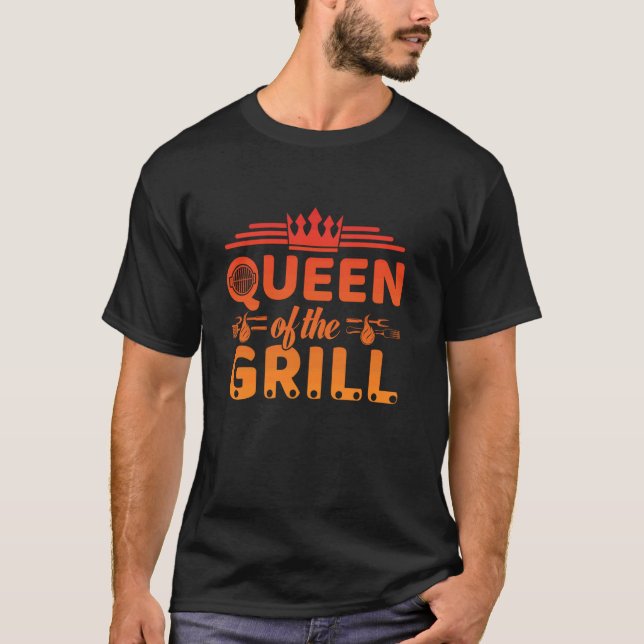 Queen Of The Grill Funny BBQ Design T-Shirt (Front)