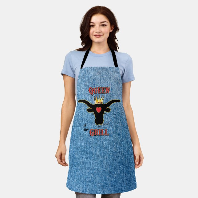 Queen of the Grill - Longhorn Cow Apron (Worn)