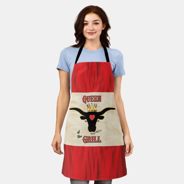 Queen of the Grill - Longhorn Cow Apron (Worn)
