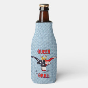 Queen of the Grill - Longhorn Cow Bottle Cooler