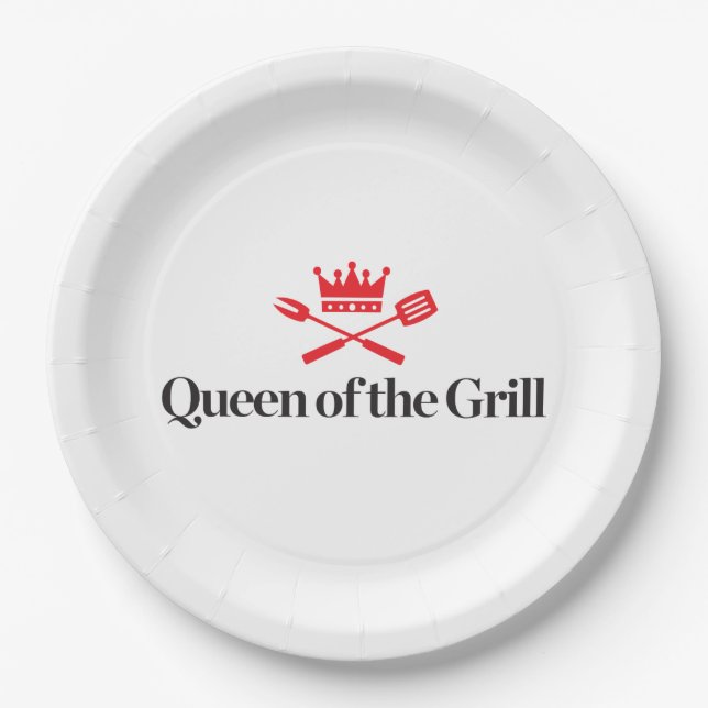 Queen of the Grill Paper Plate (Front)