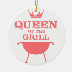 Queen Of The Grill, Pink Ceramic Tree Decoration