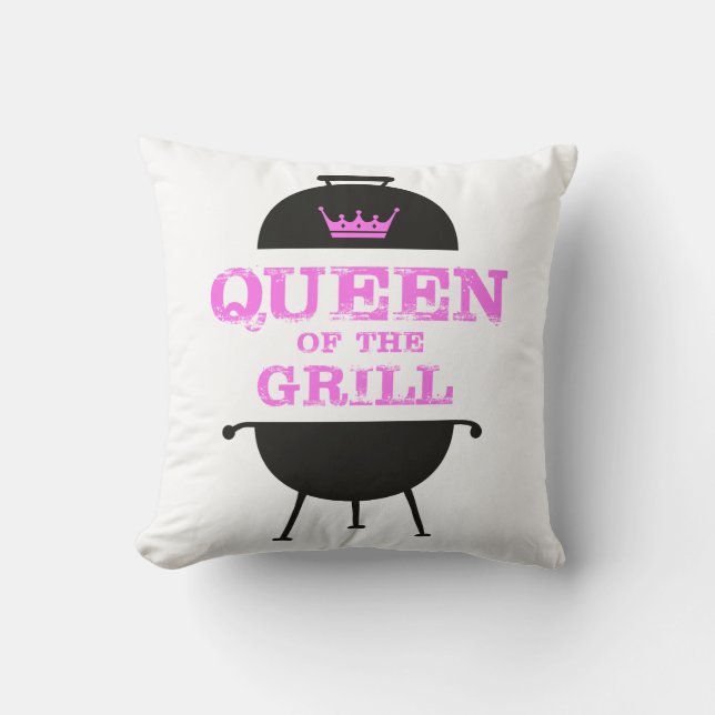 Queen Of The Grill, Pink Crown Pink Cushion (Front)