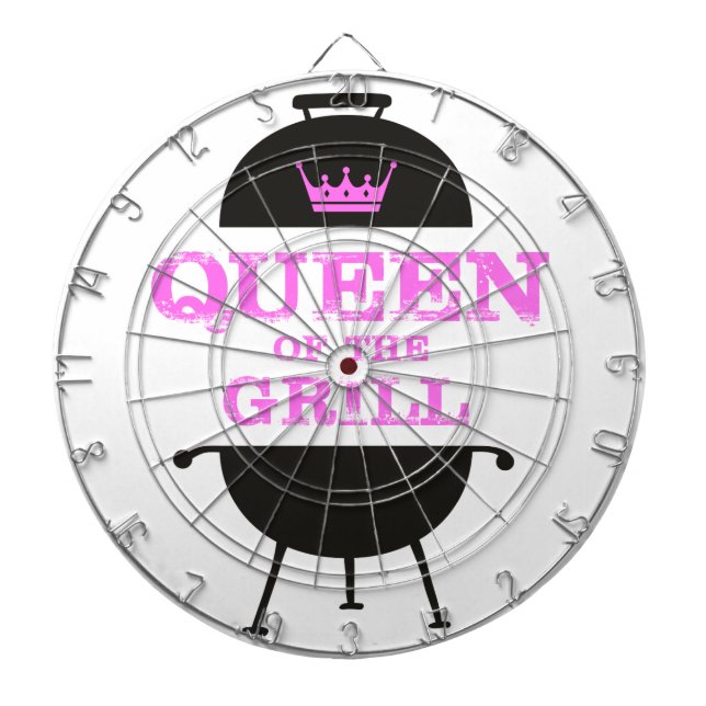 Queen Of The Grill, Pink Crown Pink Dartboard (Front)