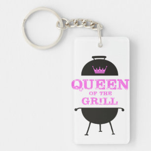 Queen Of The Grill, Pink Crown Pink Key Ring