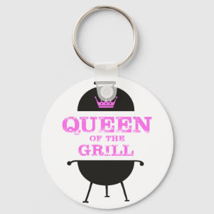 Queen Of The Grill, Pink Crown Pink Key Ring