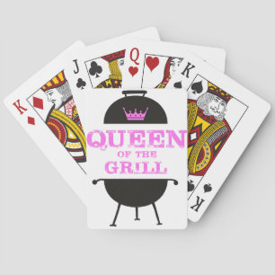 Queen Of The Grill, Pink Crown Pink Playing Cards