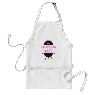 Queen Of The Grill, Pink Crown Pink Standard Apron