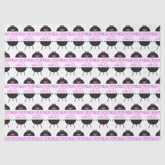 Queen Of The Grill, Pink Crown Pink Tissue Paper (Front)