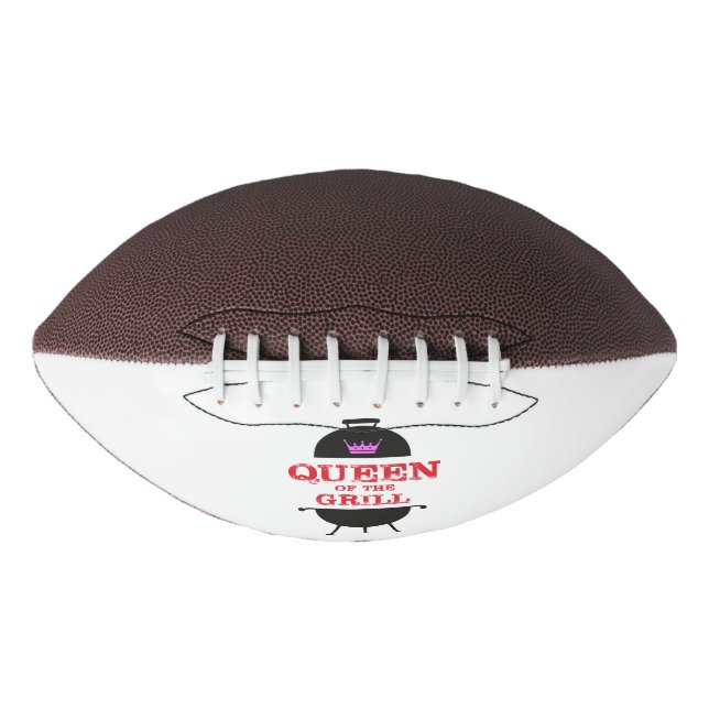 Queen Of The Grill, Pink Crown Red American Football (Front)