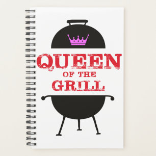 Queen Of The Grill, Pink Crown Red Planner