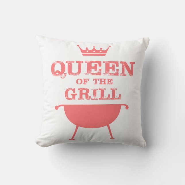 Queen Of The Grill, Pink Cushion (Front)