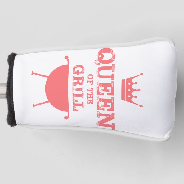 Queen Of The Grill, Pink Golf Head Cover (Front)