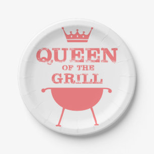 Queen Of The Grill, Pink Paper Plate