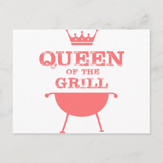 Queen Of The Grill, Pink Postcard (Front)