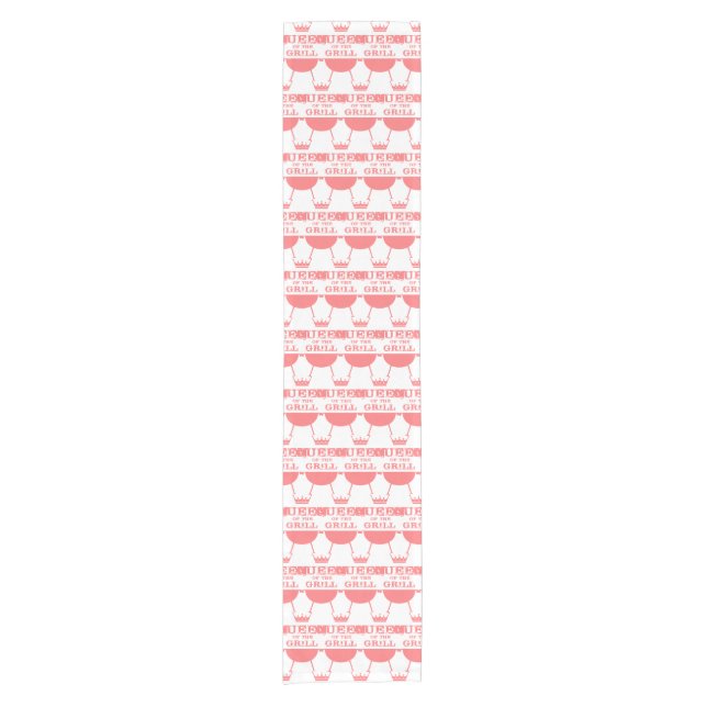 Queen Of The Grill, Pink Short Table Runner (Front)