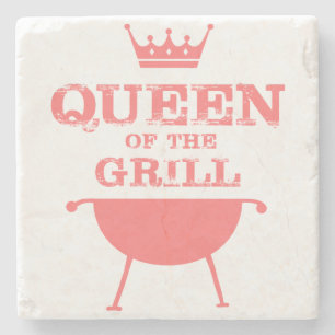 Queen Of The Grill, Pink Stone Coaster