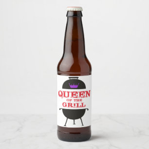 Queen Of The Grill, Purple Crown Red Beer Bottle Label