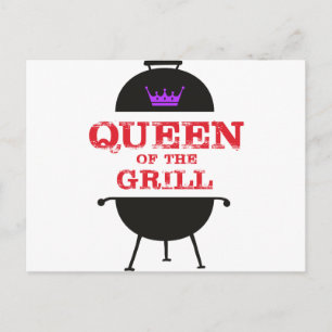 Queen Of The Grill, Purple Crown Red Postcard