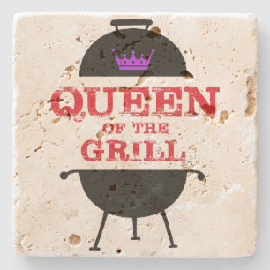 Queen Of The Grill, Purple Crown Red Stone Coaster