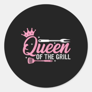 Queen Of The Grill Smoked Meat Bbq Byrbecue 1 Classic Round Sticker