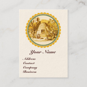 QUEEN OF THE HONEY BEES  IN SKEP / BEEKEEPER BUSINESS CARD