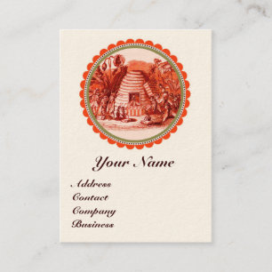 QUEEN OF THE HONEY BEES  IN SKEP / BEEKEEPER BUSINESS CARD