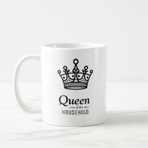 Queen of the household   Personalised coffee mug