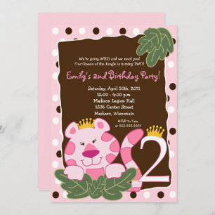 QUEEN OF THE JUNGLE 2nd Birthday Invitation