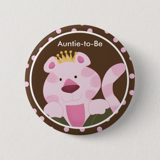QUEEN OF THE JUNGLE Baby Shower Button (Front)