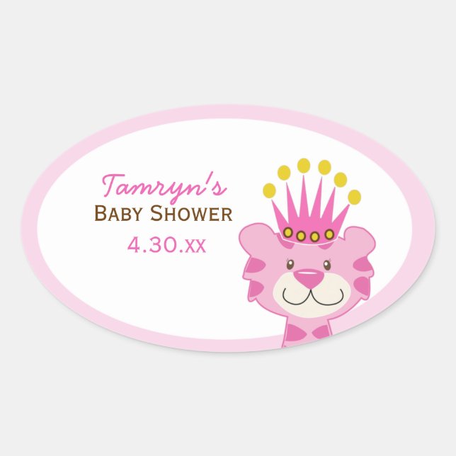 Queen of the Jungle Custom Oval Favour Sticker (Front)