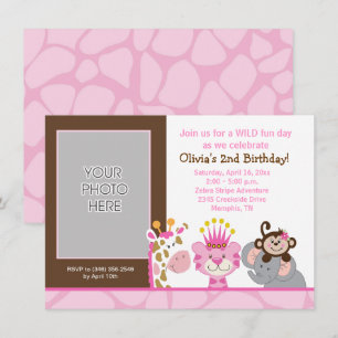 Queen of the Jungle & Friends Birthday Invitation