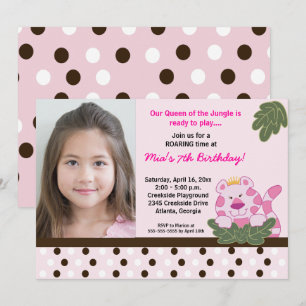 QUEEN OF THE JUNGLE *PHOTO* Birthday 5x7 Invitation